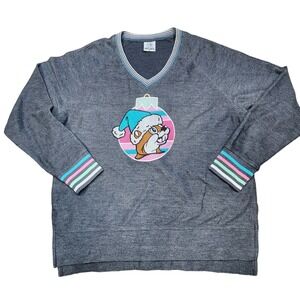 Buc-ees Embroidered Beaver Christmas Ornament Long Sleeve Tunic Top Women's‎ M